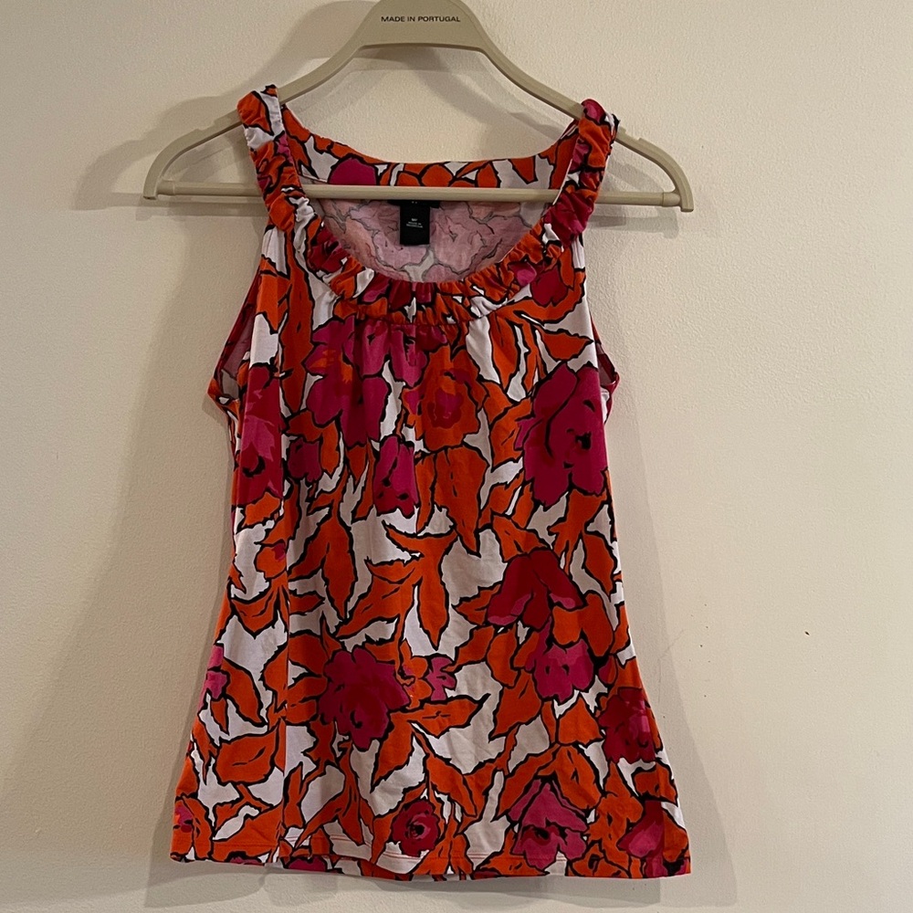 Ann Taylor Floral Sleeveless Blouse (Size MP - Petite)